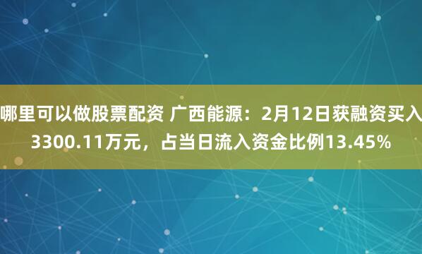 哪里可以做股票配资 广西能源：2月12日获融资买入3300.11万元，占当日流入资金比例13.45%