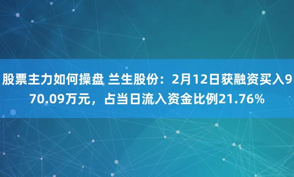 股票主力如何操盘 兰生股份：2月12日获融资买入970.09万元，占当日流入资金比例21.76%