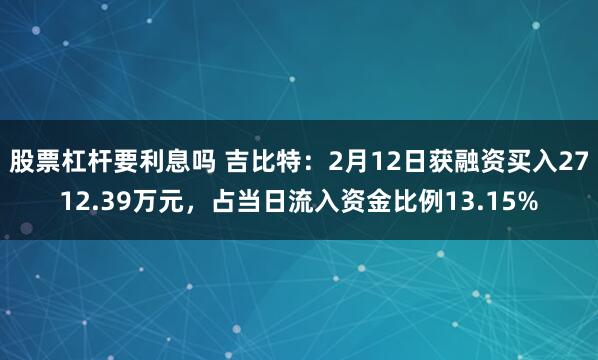 股票杠杆要利息吗 吉比特：2月12日获融资买入2712.39万元，占当日流入资金比例13.15%