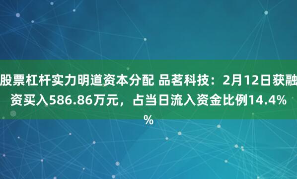 股票杠杆实力明道资本分配 品茗科技：2月12日获融资买入586.86万元，占当日流入资金比例14.4%