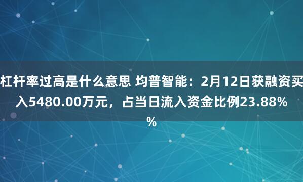 杠杆率过高是什么意思 均普智能：2月12日获融资买入5480.00万元，占当日流入资金比例23.88%